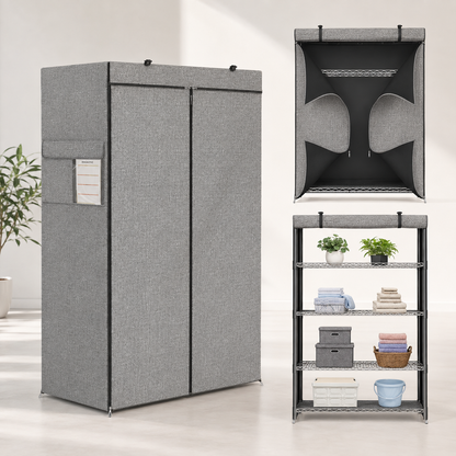 Single Zipper Double Rod Wardrobe