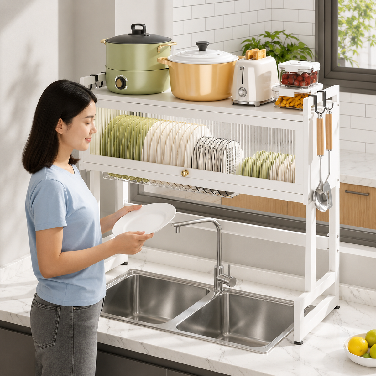 Kitchen Sink Dish Rack Cabinet