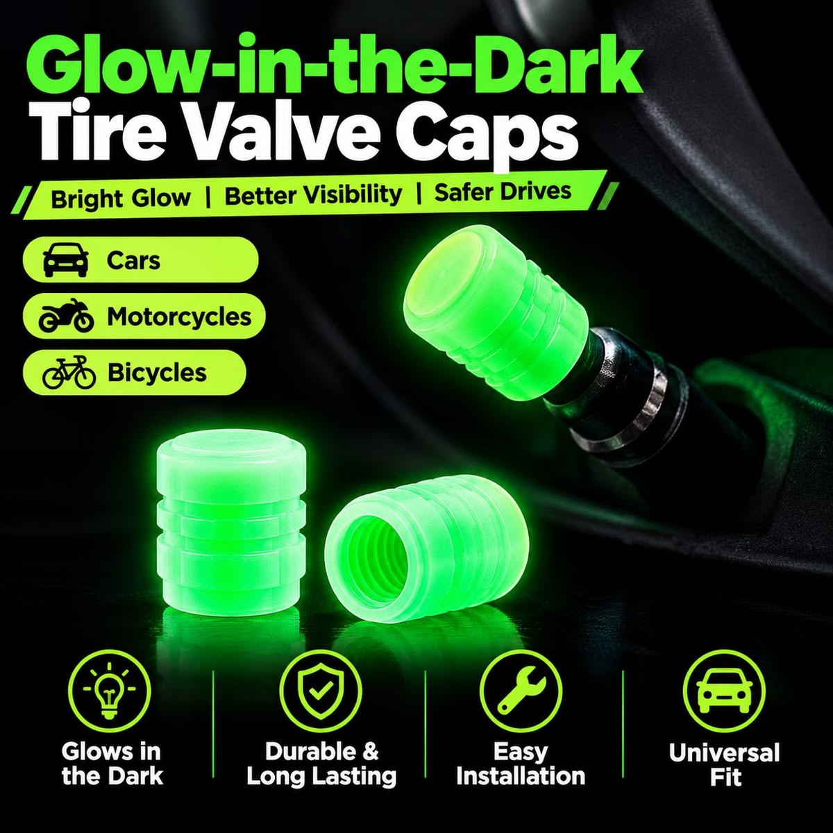Car Luminous Tire Valve Cap