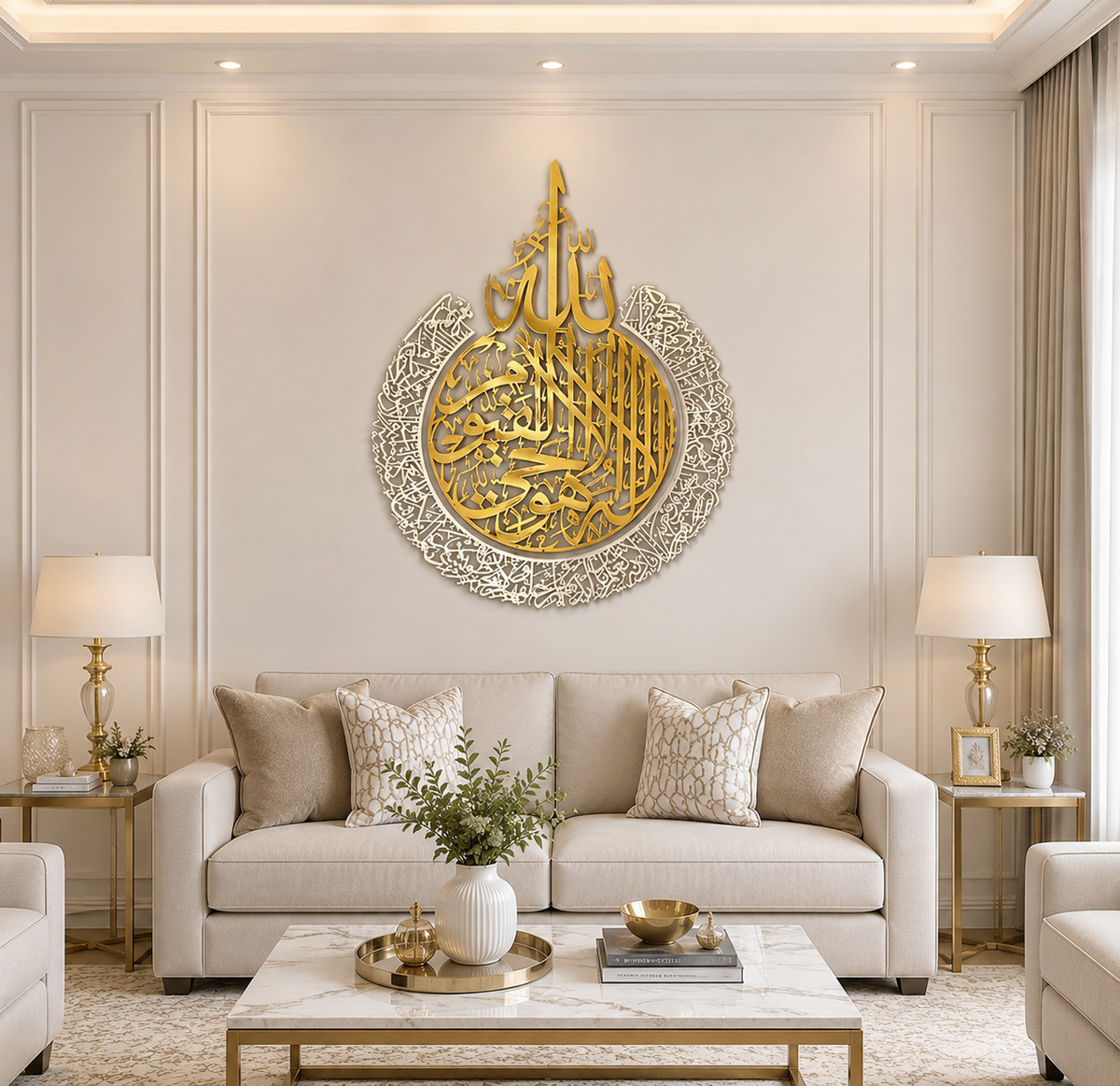 Golden Ayatul Kursi Wall Art