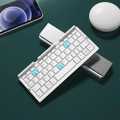 Mini Folding Bluetooth Keyboard Wireless Keypad Support3 Devices With Stand Rechargeable Foldable Keyboard For Phone Tablet