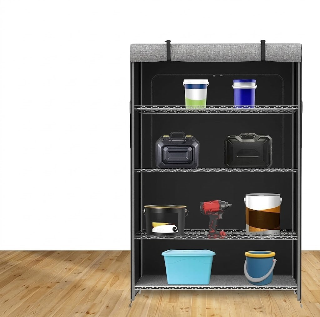 Single Zipper Double Rod Wardrobe